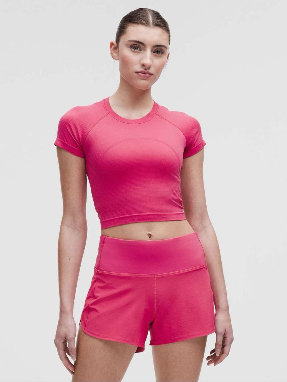 Lululemon Swiftly Tech Cropped Short-Sleeve Shirt 2.0 10 Raspberry Running Gym